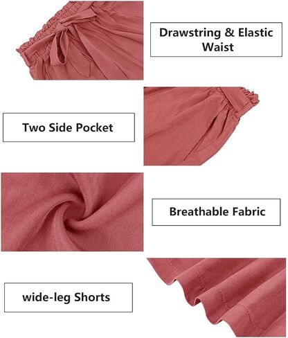 TIYOMI Plus Size Shorts for Women Elastic Waist Casual Summer Shorts Drawstring Lightweight Beach Short Pants with Pockets in Saudi Arabia