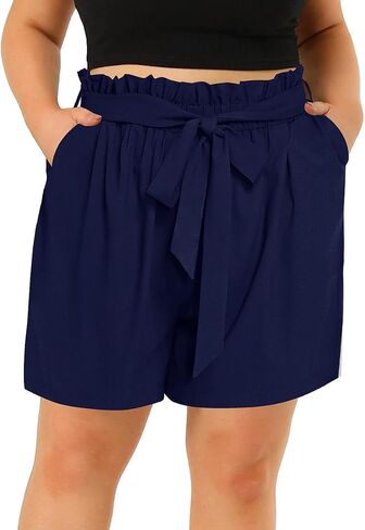 TIYOMI Plus Size Shorts for Women Elastic Waist Casual Summer Shorts Drawstring Lightweight Beach Short Pants with Pockets in Saudi Arabia