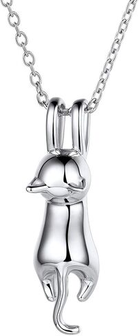 ChicSilver 925 Sterling Silver Cat/Shark/Hedgehog Pendant Necklace Cute Animal Jewelry for Women Teen Girls Mother's Day Gift in Saudi Arabia