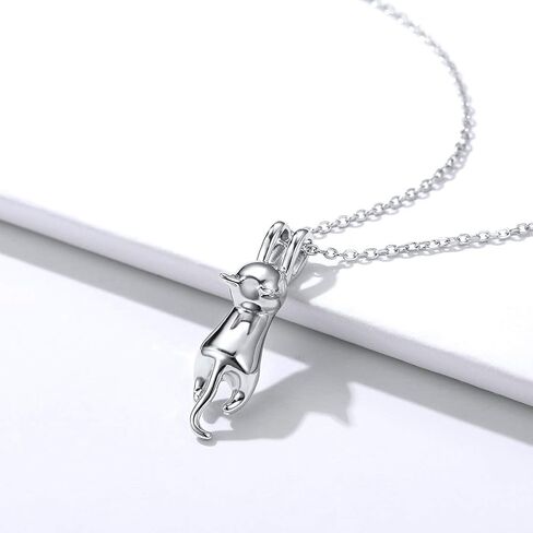 ChicSilver 925 Sterling Silver Cat/Shark/Hedgehog Pendant Necklace Cute Animal Jewelry for Women Teen Girls Mother's Day Gift in Saudi Arabia