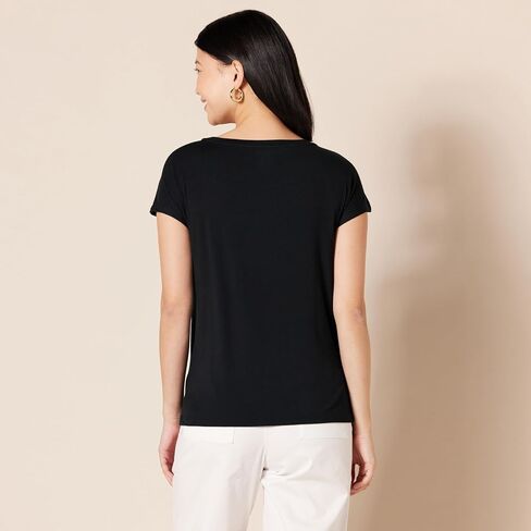 Amazon Essentials Women's Jersey Standard-Fit Short-Sleeve Boat-Neck T-Shirt, Pack of 2 in Saudi Arabia
