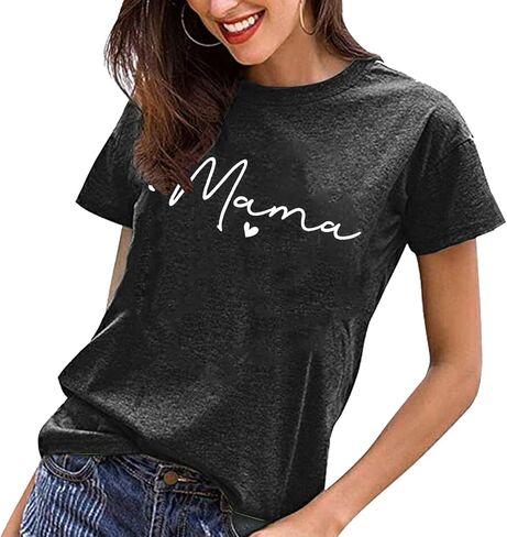 تي شيرت ماما للنساء مطبوع عليه حروف ماما تي شيرت مطبوع عليه ماما مضحك تي شيرت كاجوال بأكمام قصيرة تي شيرت Mom Life in Kuwait