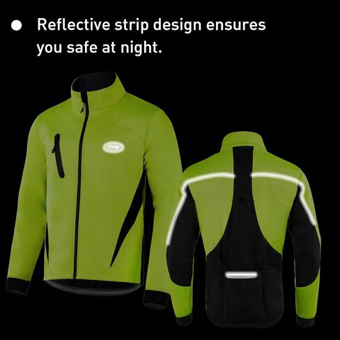 Cycling Bike Jacket for Men, Fleece Thermal Running Coat Windproof Breathable Mountain Biking Softshell Jacket in Saudi Arabia