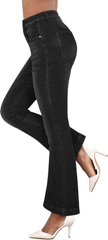 بنطلون جينز نسائي من OUGES بخصر مطاطي عالي الخصر وواسع in Kuwait