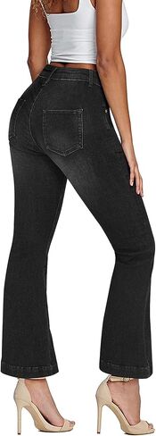 بنطلون جينز نسائي من OUGES بخصر مطاطي عالي الخصر وواسع in Kuwait