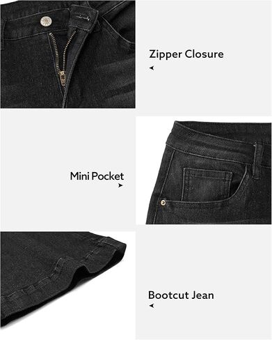 بنطلون جينز نسائي من OUGES بخصر مطاطي عالي الخصر وواسع in Kuwait