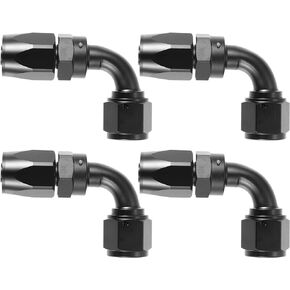 X AUTOHAUX 4 قطع AN8 90 درجة محول تركيب طرف خرطوم دوار لخرطوم الوقود المضفر باللون الأسود in Kuwait