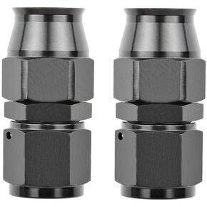 8AN Female PTFE Hose End Fitting Swivel 90 degree Hose Adapter Only Fit for PTFE Fuel Line Hose Aluminum Black 2PCS