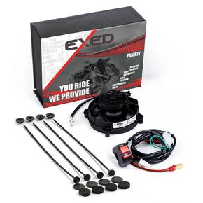 أجزاء EXED - مروحة تبريد الرادياتير الأصلية ومجموعة التثبيت، مع نظام تركيب عالمي Revotec ومفتاح تشغيل/إيقاف، لجميع الدراجات الترابية ثنائية ورباعية الأشواط - ملاءمة مثالية، سهلة التركيب - in Kuwait