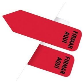 Redi-Tag Printed Arrow Dispenser Flag, Firmar Aqui (Sign Here), Spanish Language, Red, 1-Pack (82025)