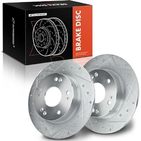 A-Premium 10.24 inch (260mm) Rear Solid Disc Brake Rotors Compatible with Select Honda and Acura Models - Civic 2006-2015, CSX 2006-2011, ILX 2013-2015, 2-PC Set