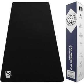 3XL Huge Mouse Pads Oversized (48''x24'') - Extra Large Gaming XXXL Mousepad for Full Desk - Super Thick Nonslip Rubber Base and Waterproof Desktop Keyboard Extended Mouse Mat (Black, XXX-Large)