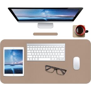 ‎Boutilon Leather Desk Pad 30" x14",Non-Slip Mouse Pad,Office Desk Mat,Waterprooft PU Leather Desk Blotter,Desk Pad Protector,Desk Writing Pad for Home Office Decor (M-Green)