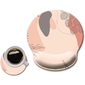 Ergonomic Mouse Pad with Wrist Support Gel Mouse Pad with Wrist Rest, Comfortable Computer Mouse Pad for Laptop, Pain Relief Mousepad with Non-Slip Rubber Base, 9 x 10 in,Black