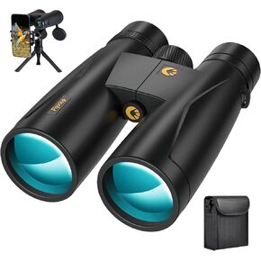 12x50 Plus HD Binoculars for Adults High Powered, Waterproof Binoculars with Phone Adapter, Super Bright Large View Binoculars for Bird Watching, Hunting, Stargazing