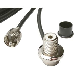 Vehicle Antenna Mount So-239 UHF Female Right Angle Bulkhead to PL-259 UHF Male Connector with 14FT RG58/U RF Coaxial Cable for CB Amateur Ham Two Way Radio Antenna