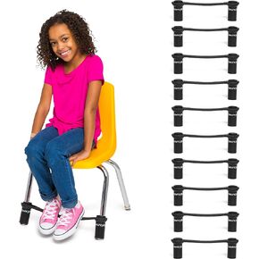 Bouncy Bands Bouncyband Original for Chairs, Black, 1-Pack – Chair Bands for 13" to 17" Wide Chair Legs with 1.5" Diameter Support Pipes – Silent Sensory Tool Increases Focus and Relieves Stress