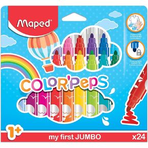 Maped Helix USA Maped Color'Peps My First Safety Tip Ultrawashable Markers x24 (846222), Multicolor