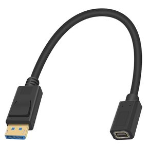 Duttek 8K Displayport Male to Mini Displayport Female Cable, 32Gbps Extreme Thin Mini DP to DP Extender Cable Support Bi-Directional Transmission for PC, Laptop 1FT/30cm