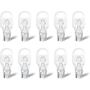 Rafeal 906 Light Bulb 10 Pack, T5 10 Watt High Performance Incandescent Bulb,906 912 921 License Plate Light Side Marker Automotive Interior Light Dashboard Dome Light Standard Replacement