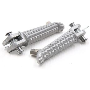 uxcell 1 Pair 7mm Aluminium Alloy Motorcycle Footrest Footpeg Foot Rest Peg Bike Bicycle Cycling Silver Tone for Yamaha
