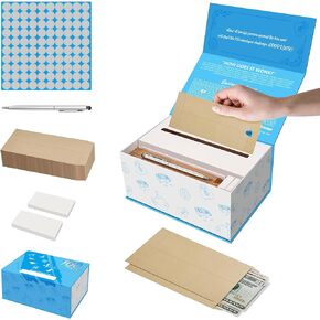 100 Envelopes Money Saving Challenge Box, 5050 Savings Challenge Kit Saving Money Organizer With Blind Box Gift