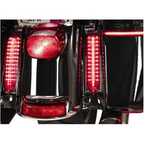 Ciro Filler Panel Lights for '14-newer Ultra and Road King with all RED LEDs in BLACK