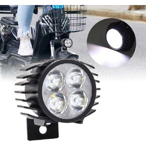 LED Motorcycle Spotlight with Horn, 2 in 1 Front Built-in Horn, Electric Scooter Spotlight with Bell, 36V/48V/60V for Ku/g-oo M4 Pro Electric Motorcycle Bike Bicycle Scooter