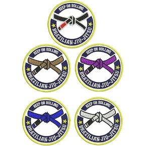 Brazilian/BJJ Jui Jitsu Belt System Iron & Sew On Patch - for Bags, Gi, Clothes - All Grading Colours (Black) in Kuwait