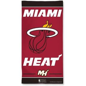 WinCraft Miami Heat Pool Beach Bath Gym Towel Large 30" X 60" with Official NBA Basketball Sports Team Logo