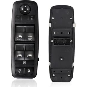 Driver Side Power Master Window Switch - Compatible with 2015-2017 Chrysler 200, 2011-2020 Chrysler 300, 2011-2019 Dodge Charger, 2016 Ram 1500, 2015-2021 Jeep Grand Cherokee - 68139805AD 68139805AB
