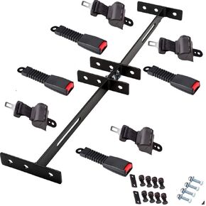 Dr.Acces Universal Golf Cart Retractable Seat Belts and Bracket Kit 4 Passenger for Club Car,EZGO Yamaha etc. Golf Cart