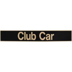 لوحة اسم القيادة لسيارة Club Car DS Emblem Black Gold لعربة الجولف - 18 بوصة × 2.24 بوصة