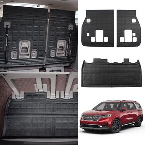Cargo Mat Compatible with 2022-2024 Kia Carnival Trunk Mat Cargo Liner Trunk Liner TPE All Weather Back Seat Cover Protector 2023 Kia Carnival Accessories
