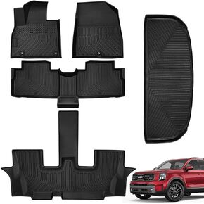 for Kia Telluride 2020-2024 Floor Mats & Cargo Liner, for 2020 2021 2022 2023 2024 Kia Telluride Floor Mats All Weather Protection, for Kia Telluride Accessories 2024 2023 2022 2021 2020