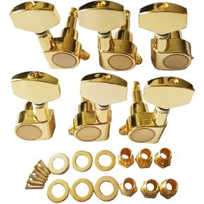 6 Pieces Guitar Machine Heads Knobs Guitar String Tuning Pegs Machine Head Tuners for Electric or Acoustic Guitar 3L 3R Black. in Kuwait