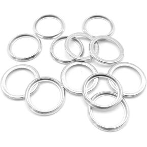 ZKFAR 12 PCS Transmission Fluid Gasket Seal Steel Rings, 16mm Oil Drain Plug Gaskets Crush Washers The Part #11126AA000, for Subaru Baja Forester Impreza Legacy Outback STI WRX (Silver)