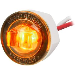 GG Grand General 75350 1 inch Mini Push/Screw Wide Angle Amber/Smoke LED Light in Smoke Lens with Nut