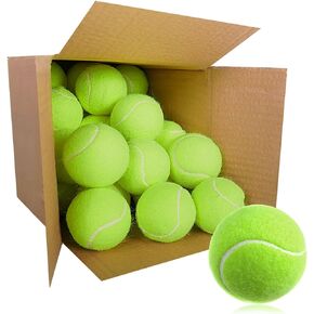 GKK 27 Pack Tennis Balls,Training Tennis Ball Pressure-less Practising Bulk Tennis Balls for Youth/Beginners/Pet Dogs High Altitude Playing Balls