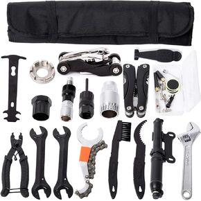 YBEKI Bike Tyre Repair Tool Kit Set - Bicycle Tool kit with Mini Pump, Bike Multi-Tool, Chain Tool Bike Freewheel Remover, etc. 6 Months Warranty in Kuwait