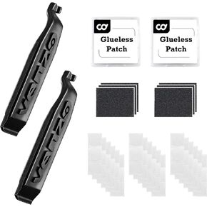 CyclingDeal Bike Bicycle Tire Levers Removal Tool with Glueless Puncture Repair Patch Kit - Remove Tyre at Ease & Replace Tubes Without Damaging The Wheels - Great for Inner Tube Puncture Patching