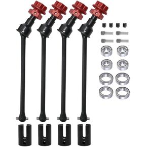 Drive Shaft Upgrades for 1/10 WideMaxx (Not for Shorter Factory),4PCS Front Rear CVD Driveshaft Upgrades Parts, 45 Steel Hop-up with Wheel Hex and Nuts,Replace #8996X,Black and Navy Blue