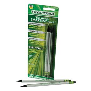 Ticonderoga SenseMatic Pencil, 0.7 mm Lead, Silver/Black Barrel, Pack of 2 - 1464311