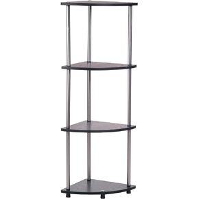 Convenience Concepts Designs2Go 4 Tier Corner Shelf, Black