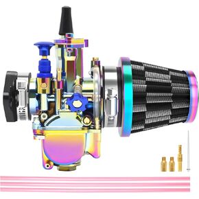 P-W-K 21mm Carburetor Kit with Air Filter Intake Manifold Carb Jets Universal Suitable for 2t/4t Dirt Bike Motocross Motorcycle Scooter ATV Quad Go Kart