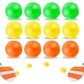 Beach Paddle Ball Replacement Set - 12 Colorful High Visibility Waterproof Balls, Suitable for Smash Ball, Pro Kadima, and All Kinds of Outdoor Beach Paddle Games