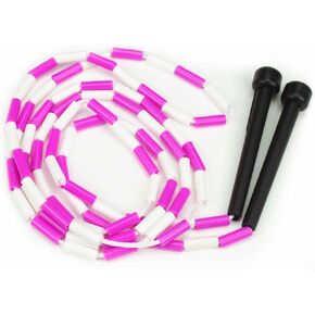 K-Roo Sports Rainbow Jump Rope with Plastic Beaded Segmentation, 7-Foot