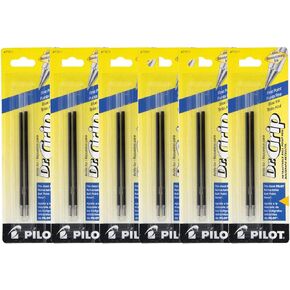 Pilot Better/EasyTouch/Dr Grip Retractable Ballpoint Pen Refills, 0.7mm, Fine Point, Blue Ink, 6 Packs of 2