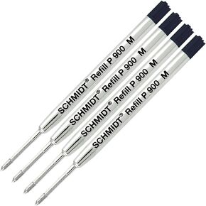 4 Pack - Ball Point Refill - Black Ink Medium Schmidt P900 Parker Style