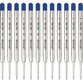 Black Gel Ink Pen Refills Ballpoint Black, 12 Pack Gel Pens Refills Fine Point 0.5mm Tip Smooth Writing Pen Refill (12 Black)